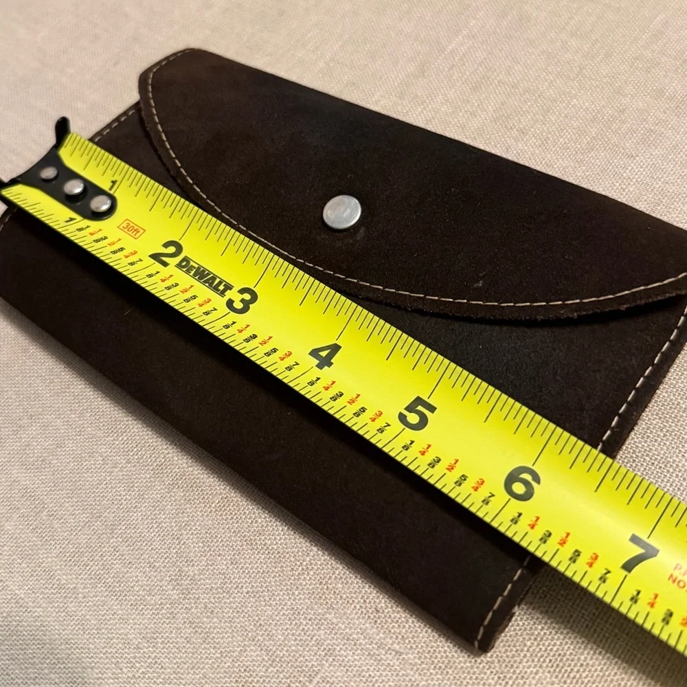Men's Vintage Dark Brown Tri-fold Suede Leather Wallet